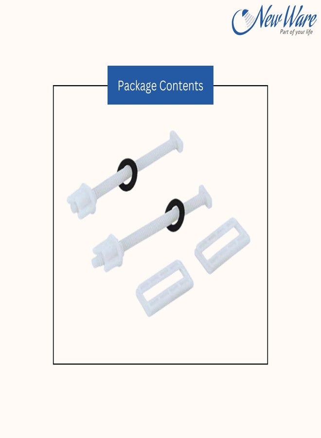 NEW WARE Seat Cover Screw Hinges set Lara Type for Toilet Seat Cover (White, 40 mm) - Image 4
